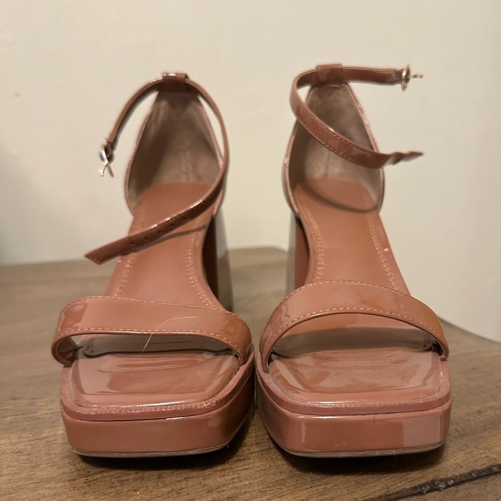 Dark nude platform heels